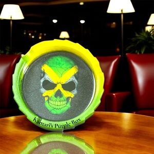 Green and Yellow Skull Design Tray